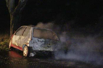 Der ausgebrannte PKW