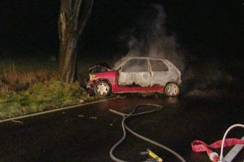 Der ausgebrannte PKW