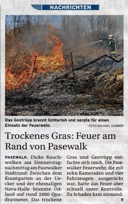 Bericht des Nordkurier, Verwendung nur in den engen Grenzen des Urheberrechtes, und nur mit Zustimmung des Autors erlaubt!