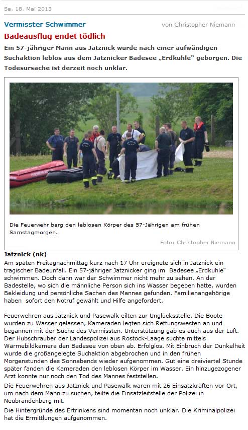 Foto: &copy; Copyright: Nordkurier, Verwendung nur in den engen Grenzen des Urheberrechtes, und nur mit Zustimmung des Autors erlaubt!